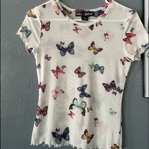 Butterfly transparent shirt